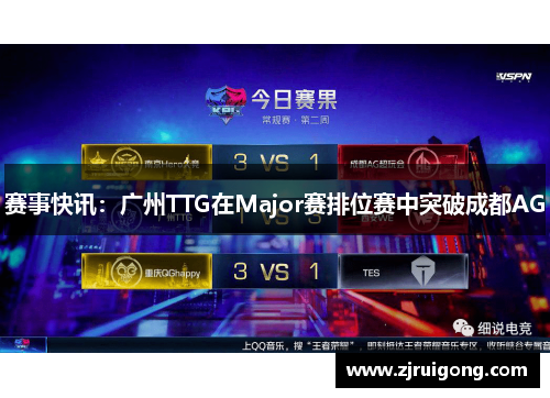 赛事快讯：广州TTG在Major赛排位赛中突破成都AG